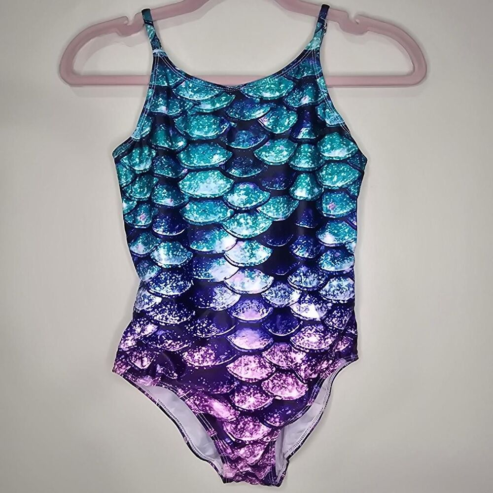 Kids Mermaid Purple and Blue Swimsuit-one-piece